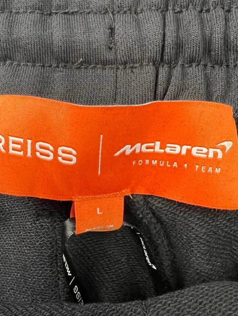REISS McLaren F1 Team Drawstring Joggers Men's Size L Black NWT $210